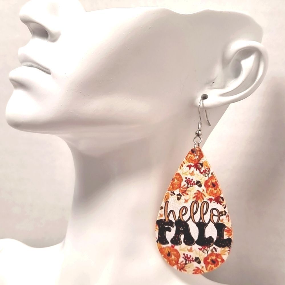 👋 Leaf Graphic Earrings " Welcome Fall" | Mix And Match 3/$20 - Picture 2 of 6